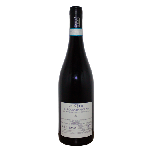Technical back label for Casaretti Bardolino La Rocca DOC - Nutrition and ingredients