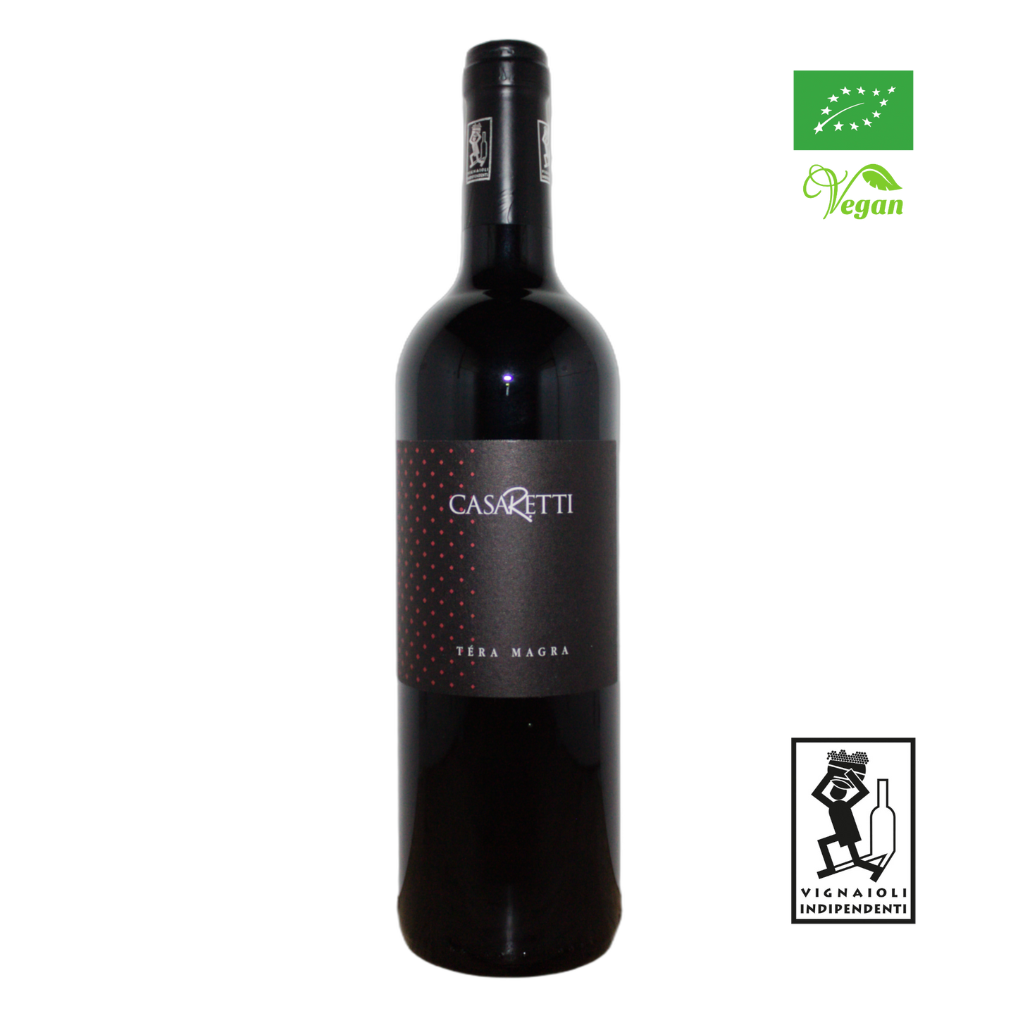 Casaretti Tera Magra IGT 2020 organic red wine bottle - Front view