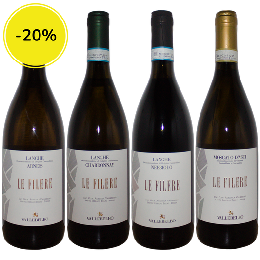 Complete Piedmont Tasting Box - Langhe Arneis, Langhe Chardonnay, Langhe Nebbiolo and Moscato d´Asti