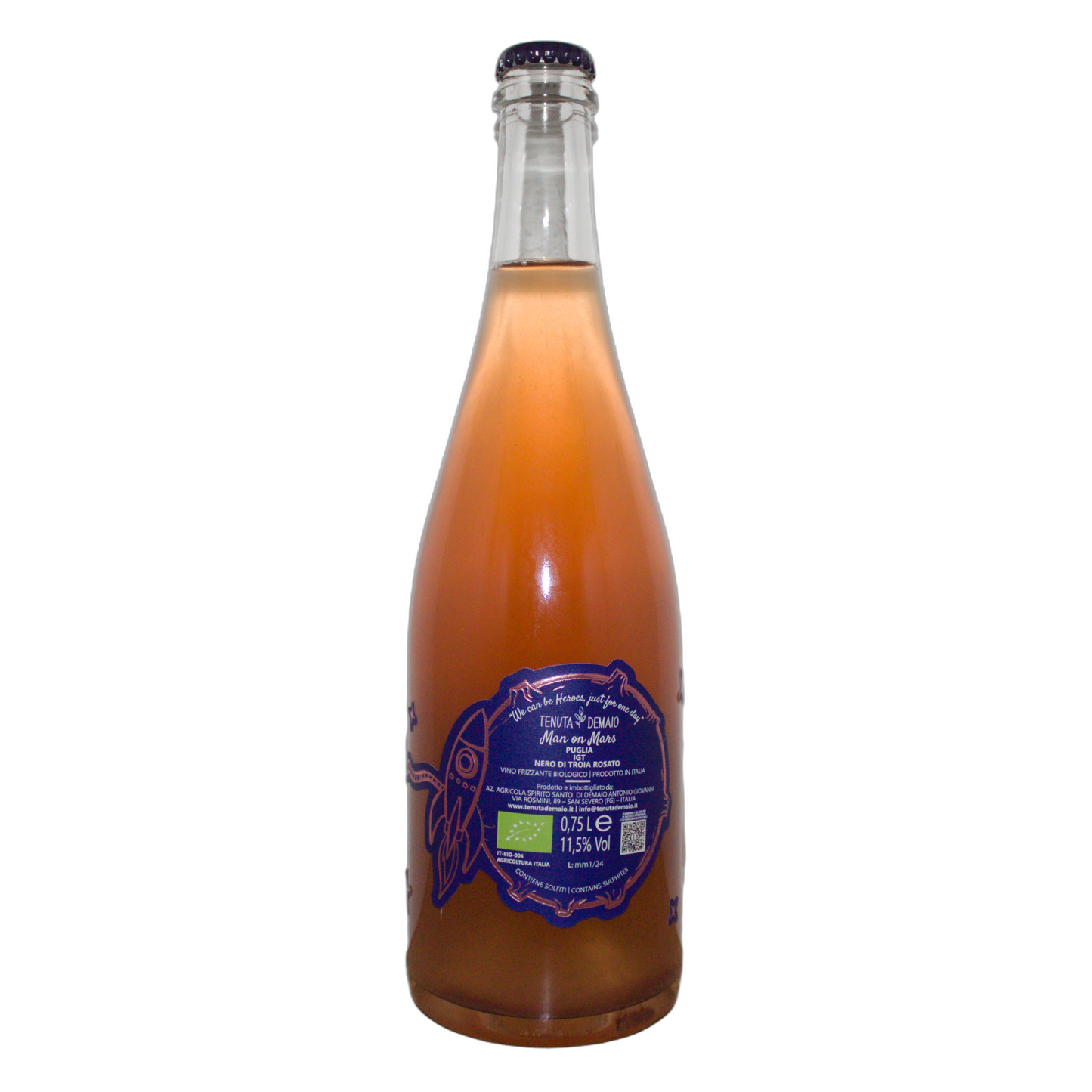 Technical back label for Tenuta Demaio Man On Mars IGT - Nutrition and ingredients