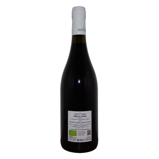 Technical back label for Tenuta Demaio Nero di Troia IGT - Nutrition and ingredients