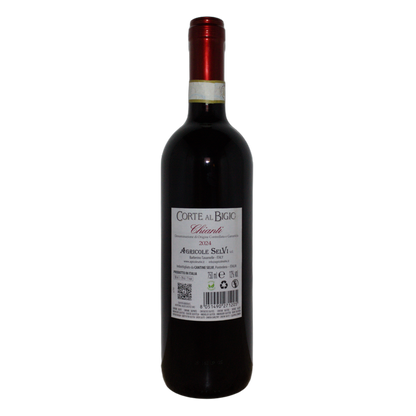 Technical back label for Agricole Selvi Corte al Bigio Chianti DOCG - Nutrition and ingredients