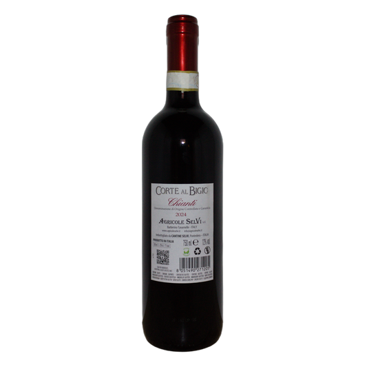 Technical back label for Agricole Selvi Corte al Bigio Chianti DOCG - Nutrition and ingredients
