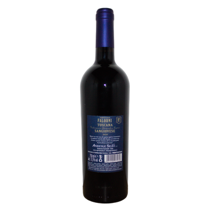 Technical back label for Agricole Selvi Famiglia Falorni Sangiovese 2020 - Nutrition and ingredients