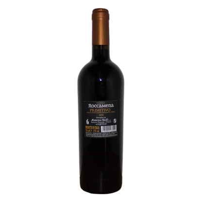 Technical back label for Agricole Selvi Roccamena Primitivo IGT 2023 - Nutrition and ingredients