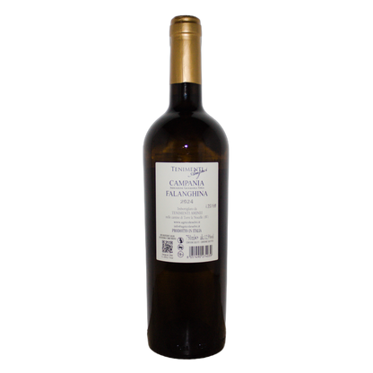 Technical back label for Agricole Selvi Tenimenti Amjnei Falanghina IGT 2024 - Nutrition and ingredients