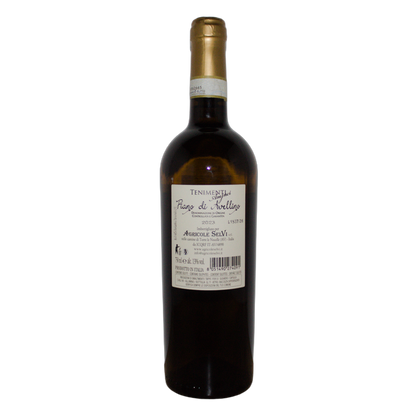 Technical back label for Agricole Selvi Tenimenti Amjnei Fiano di Avellino DOCG 2023 - Nutrition and ingredients
