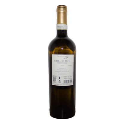 Technical back label for Agricole Selvi Tenimenti Amjnei Greco di Tufo DOC 2024 - Nutrition and ingredients