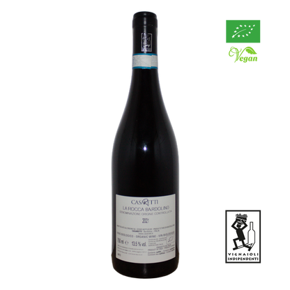 Technical back label for Casaretti Bardolino La Rocca DOC - Nutrition and ingredients