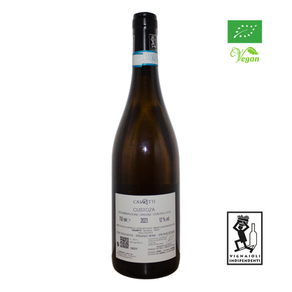Technical back label for Casaretti Bianco di Custoza DOC - Nutrition and ingredients