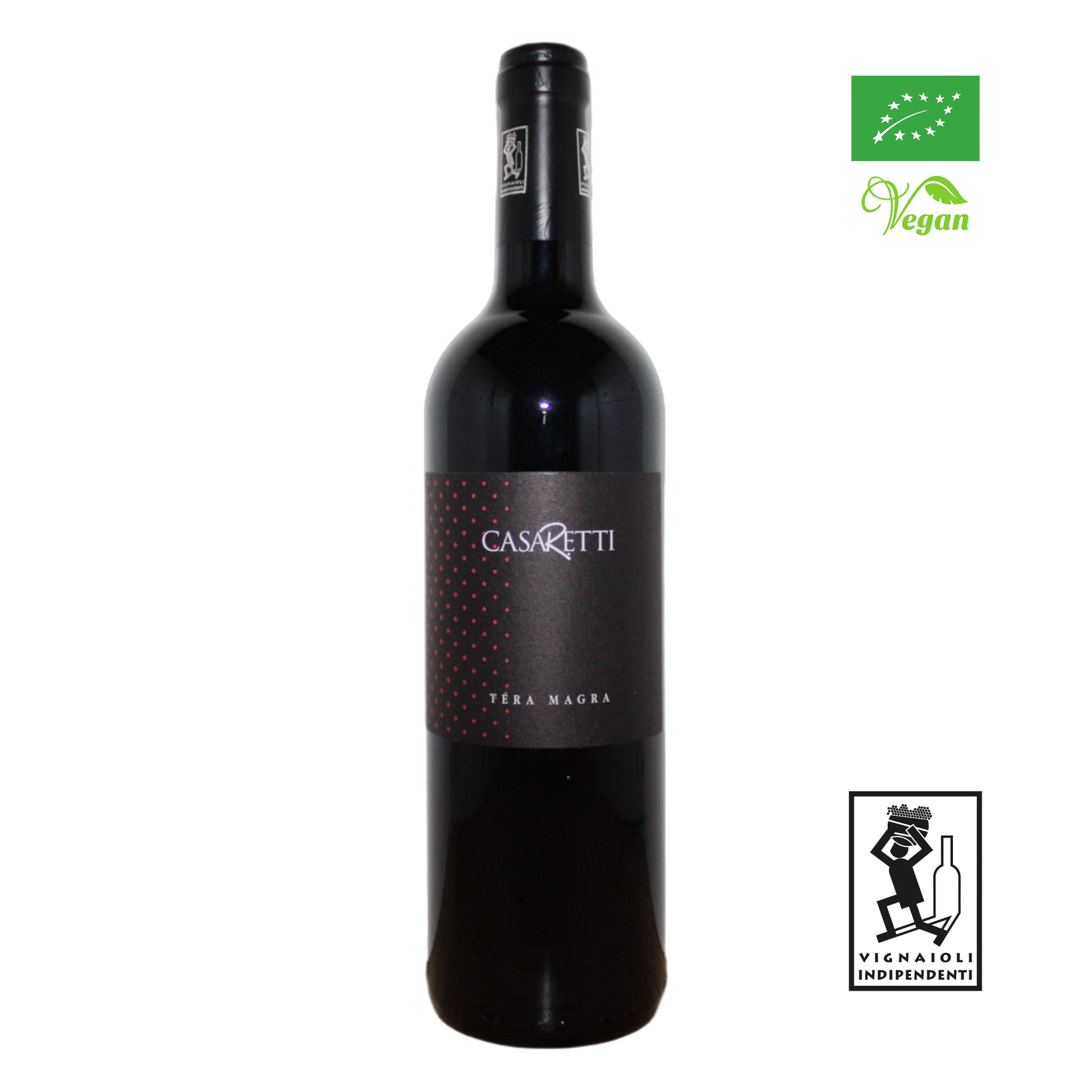 Casaretti Tera Magra IGT 2020 organic red wine bottle - Front view