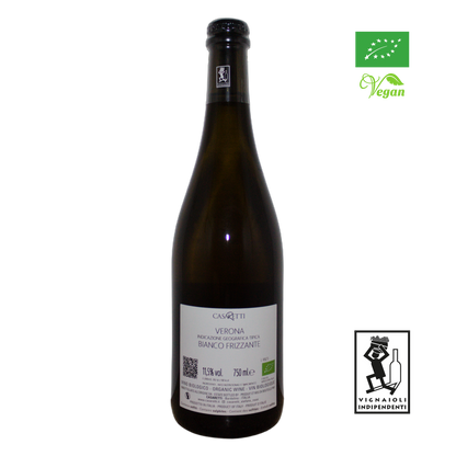 Technical back label for Casaretti Verona Bianco Frizzante IGT - Nutrition and ingredients