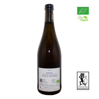 Technical back label for Casaretti Verona Rosato Frizzante IGT - Nutrition and ingredients