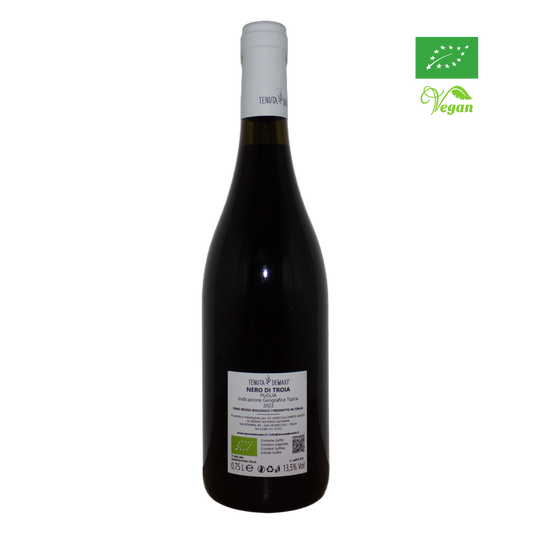 Technical back label for Tenuta Demaio Nero di Troia IGT - Nutrition and ingredients