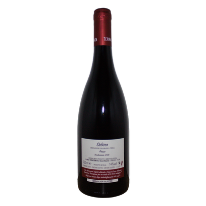 Terra Donata Sebino Rosso IGT back label with alcohol content and Lombardy origin information
