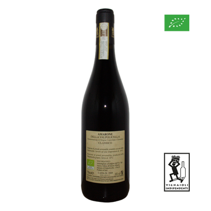 Technical back label for Vaona Paerno Amarone Classico della Valpolicella DOCG 2020 - Nutrition and ingredients